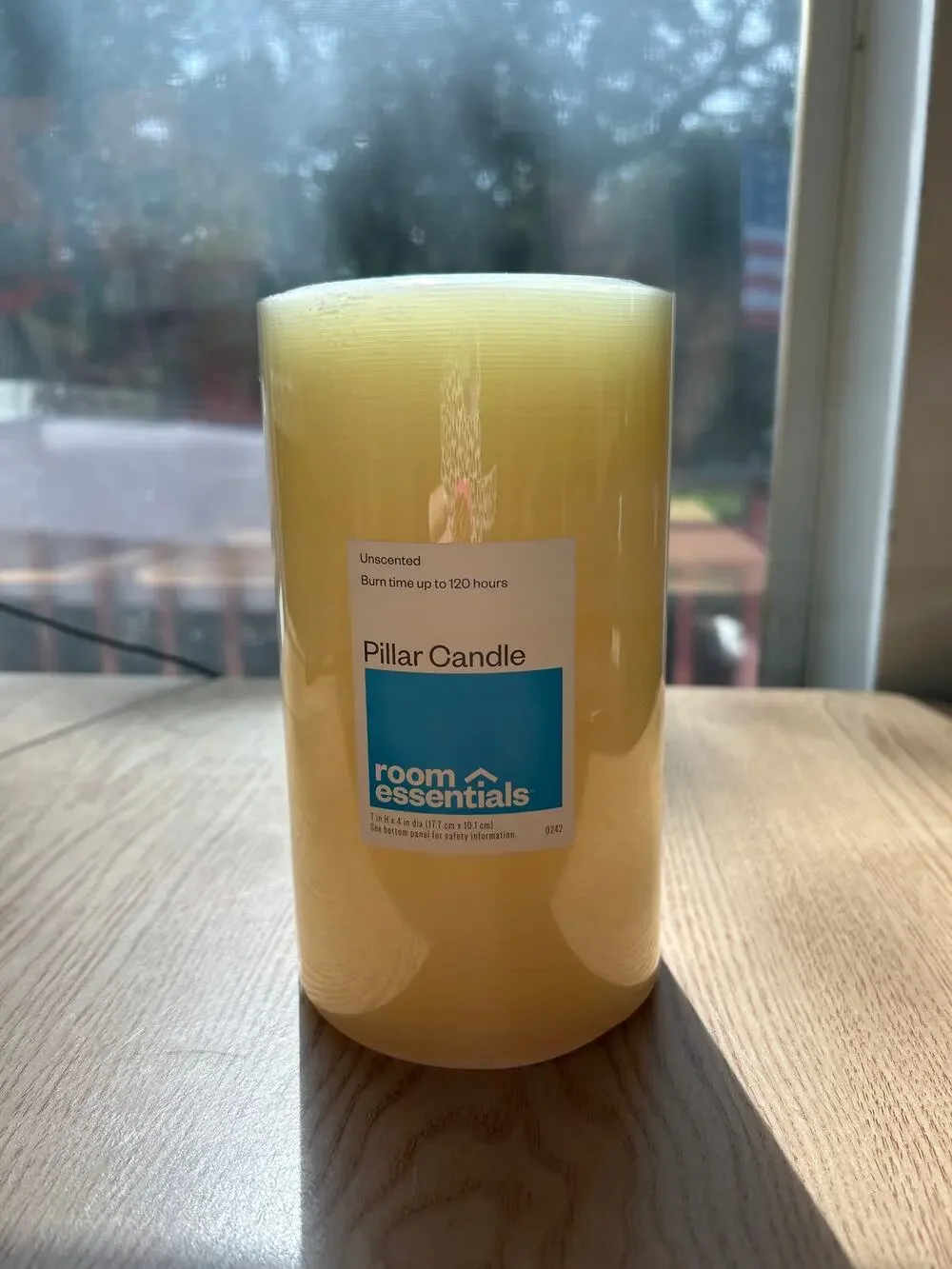 New Room Essentials Fragrance Free Pillar Candle Cream size 7